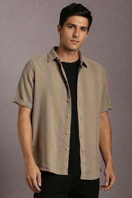 LOUIS PHILIPPE Men Solid Casual Brown Shirt