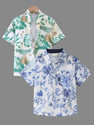 KILLER Boys Printed Casual Light Blue Shirt(Pack of 2)