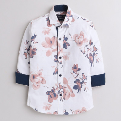 POLKA TOTS Baby Boys Floral Print Casual Red, White, Black Shirt