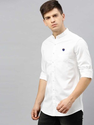 FUBAR Men Solid Casual White Shirt