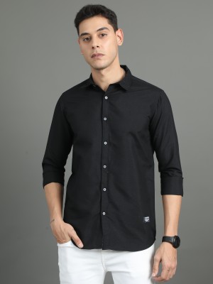 Carbonn Cloth Men Solid Casual Black Shirt