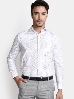 V-MART Men Checkered Formal White, Black, Light Blue Shirt