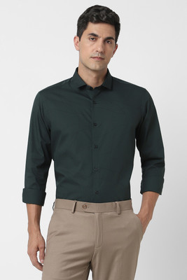 PETER ENGLAND Men Printed Formal Green Shirt