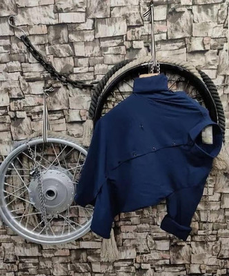 StellLIFEsTYLE Men Solid Casual Dark Blue Shirt