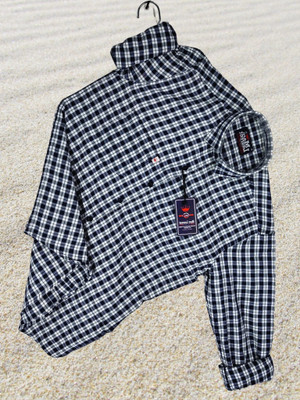 Arthz Fab Trend Men Checkered Casual Black, White Shirt