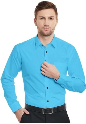 Modernity Men Washed Casual Light Blue Shirt