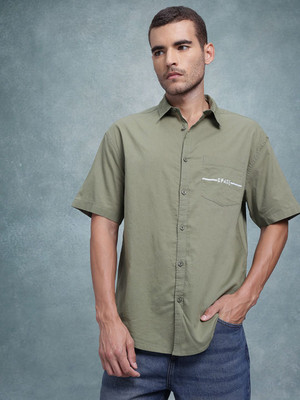 Roadster Men Solid Casual Green Shirt
