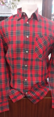 LR Fashion Men Checkered Casual Red Shirt