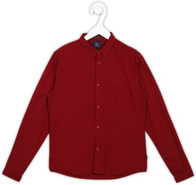 INDIAN TERRAIN Boys Solid Casual Red Shirt