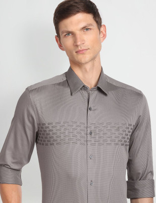 Arrow Newyork Men Checkered Formal Grey Shirt