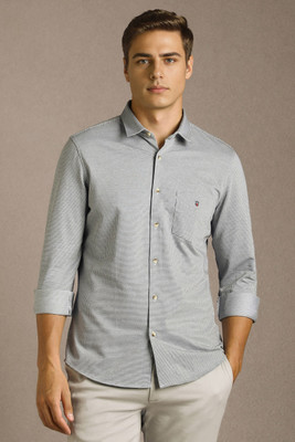 LOUIS PHILIPPE Men Printed Casual Dark Blue Shirt