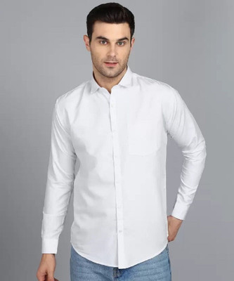 Vastra Men Solid, Self Design Casual White Shirt
