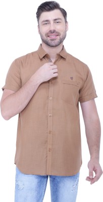 KUONS AVENUE Men Solid Casual Brown Shirt