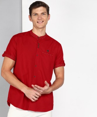 KUONS AVENUE Men Solid Casual Red Shirt