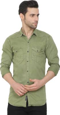 CRAFT HEAVEN Men Solid Casual Light Green Shirt