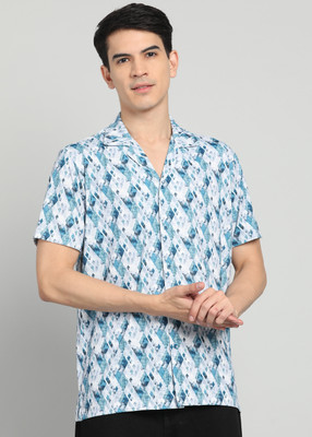KILLER Men Printed Casual Blue Shirt