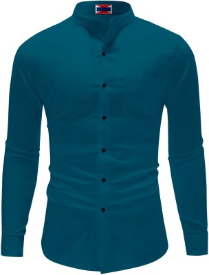 Heeva Men Solid Casual Blue Shirt