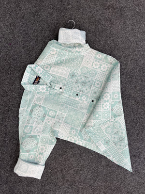 iCome Men Printed Casual Light Green Shirt