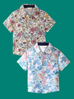 KILLER Boys Printed Casual Pink Shirt(Pack of 2)