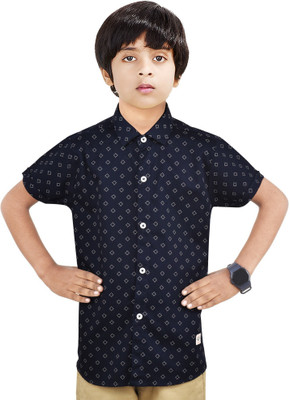MADE IN THE SHADE Boys Solid Casual Dark Blue Shirt