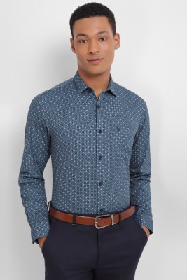 Allen Solly Men Printed Formal Blue, Black, White Shirt