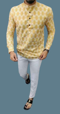 ALVIN ENTERPRISE Men Solid Casual Yellow Shirt