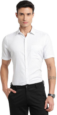 TURTLE Men Self Design Formal White Shirt