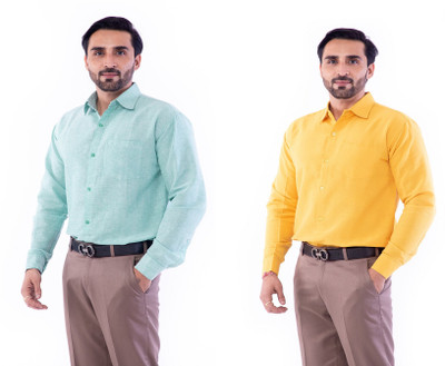 DESHBANDHU DBK Men Solid Casual Multicolor Shirt(Pack of 2)