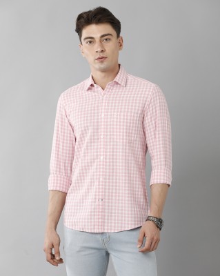 CAVALLO BY LINEN CLUB Men Checkered Casual Pink Shirt