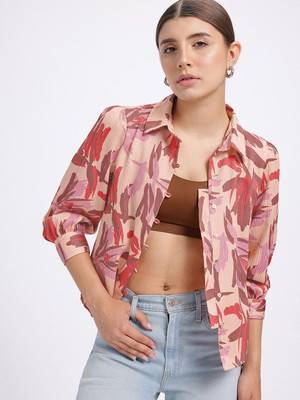 Glitchez Women Printed Casual Multicolor Shirt