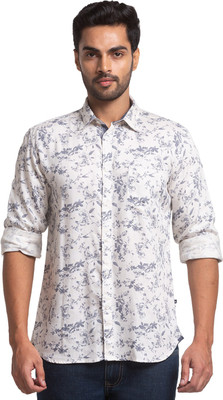 PARX Men Printed Casual Beige Shirt
