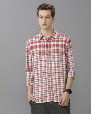 VOI JEANS Men Checkered Casual Red, White Shirt