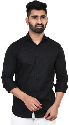 El Senor Men Solid Casual Black Shirt