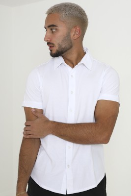 Brave Soul Men Solid Casual White Shirt