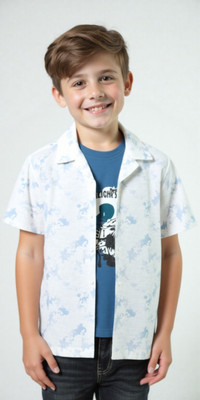 CAVIO Boys Dyed/Ombre Casual Blue Shirt