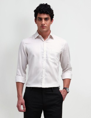 ARROW Men Checkered Formal White Shirt