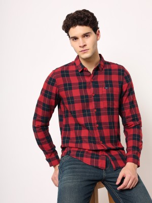 LEE Men Checkered Casual Red, Black, Brown Shirt