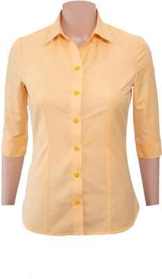 ZUNAIRA GARMENTS Women Solid Formal Yellow Shirt