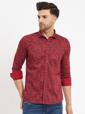 DUKE Men Printed Casual Red, Grey Shirt