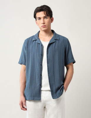 ARROW Men Self Design Casual Green Shirt