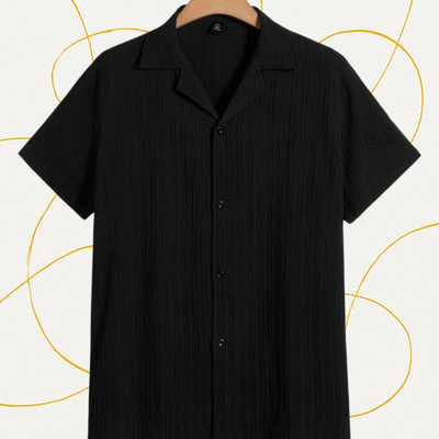 A FUBAR Men Striped Formal Gold Shirt
