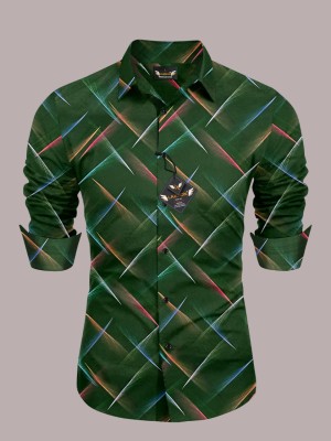 AITAVIKOVERSEAS Men Printed Casual Green Shirt