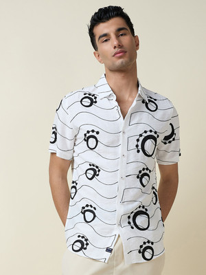 THOMAS SCOTT Men Printed Casual White Shirt