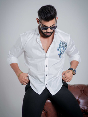 MARMIC CREATION Men Printed Casual White Shirt