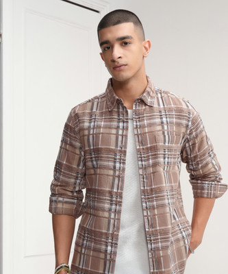 HIGHLANDER Men Checkered Casual Multicolor Shirt