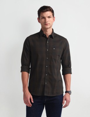 Arrow Sport Men Checkered Casual Brown Shirt