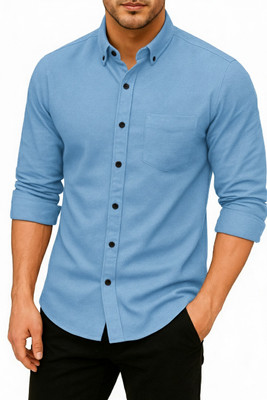 Mensclothing Men Solid Casual Green Shirt