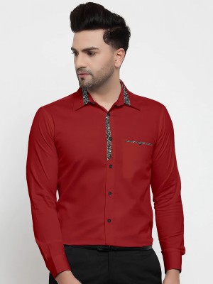 Webric Men Solid Casual Red Shirt