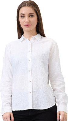 Spykar Women Solid Casual White Shirt