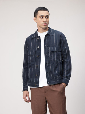 ether Men Striped Casual Blue Shirt